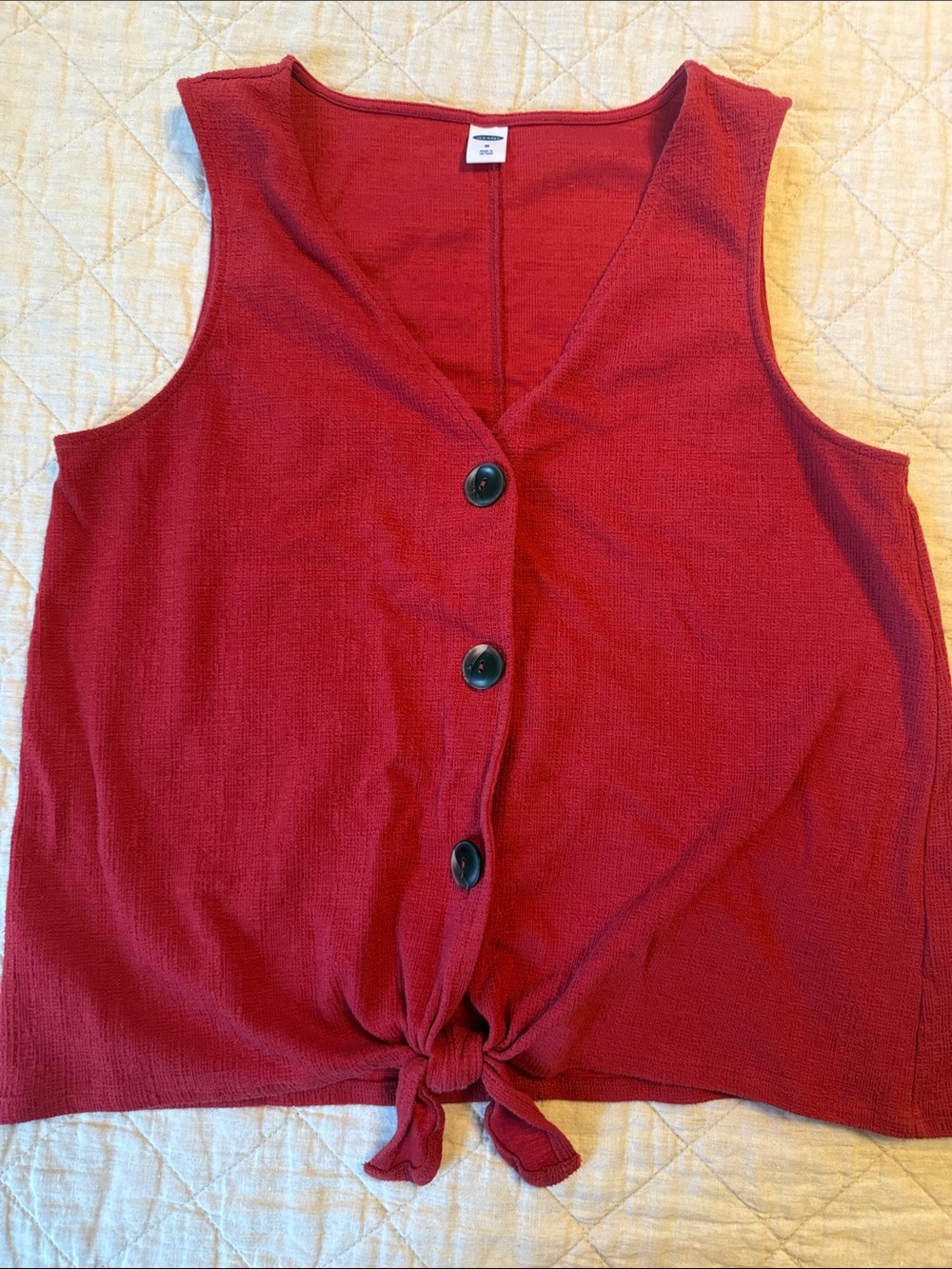 Old Navy red tie front tank